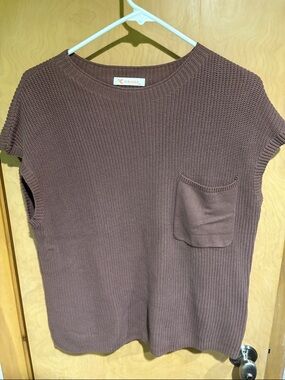 KIRUNDO light brown Knit Sleeveless Pullover with Chest Pocket